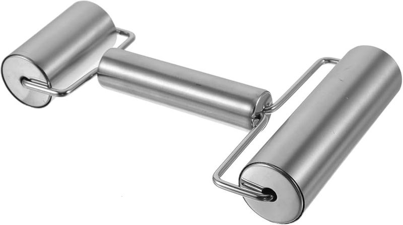 Stainless Steel Rolling Pin Double Ended Dough Roller 155g for Baking Noodles - Image 1